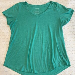 Torrid Teal V-Neck Short Sleeve Tee